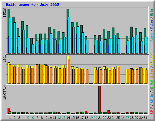 Daily usage for July 2025