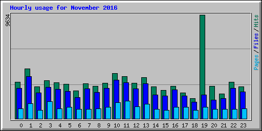 Hourly usage for November 2016