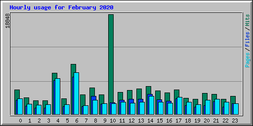 Hourly usage for February 2020