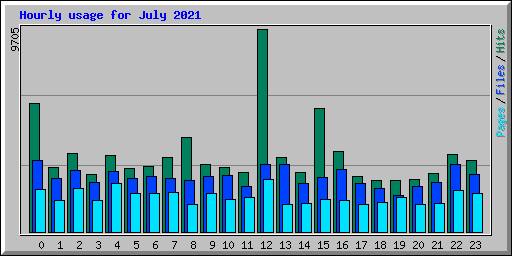 Hourly usage for July 2021