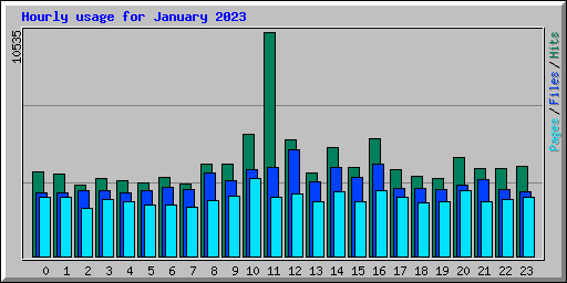 Hourly usage for January 2023