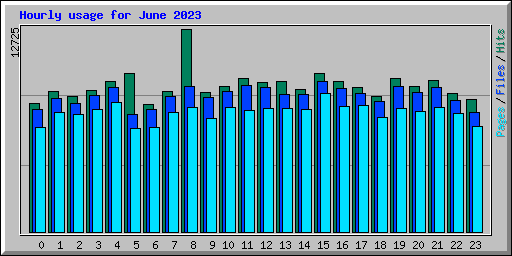 Hourly usage for June 2023