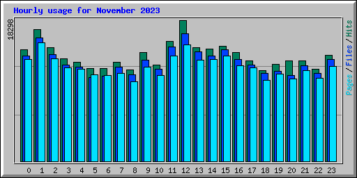 Hourly usage for November 2023