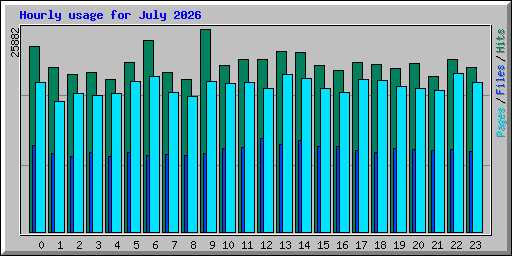 Hourly usage for July 2026